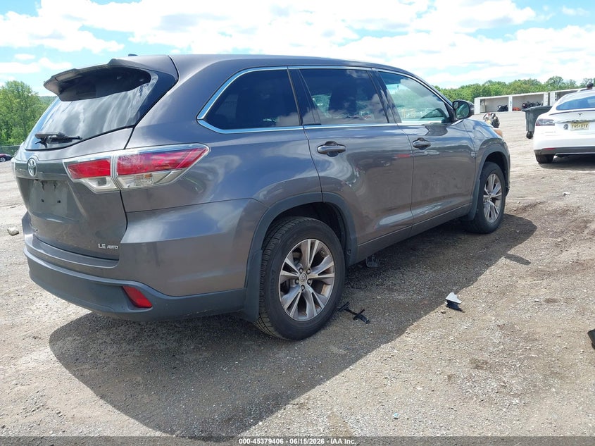 2015 Toyota Highlander VIN 5TDBKRFH9FS146570 IAAI salvage auction — LEFT FRONT, Salvage (New Jersey), sold $6,100 on 2026-07-16 (photo 4)