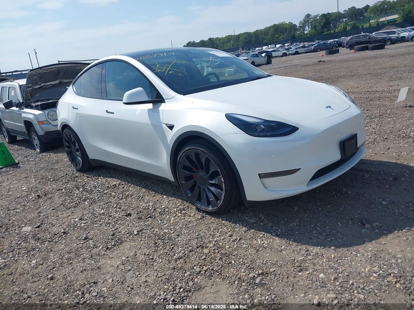 2025 Tesla Model y VIN 7SAYGDEF4SF298501 IAAI salvage auction — REAR END, Wait Title, sold $13,500 on 2026-08-02 (photo 1)