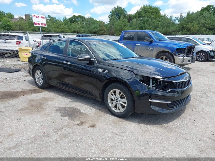 2017 Kia Optima VIN KNAGT4L30H5132013 IAAI salvage auction — FRONT END, Clear (Indiana), sold $1,775 on 2026-07-28 (photo 1)