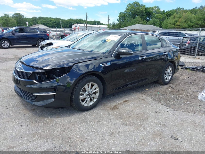2017 Kia Optima VIN KNAGT4L30H5132013 IAAI salvage auction — FRONT END, Clear (Indiana), sold $1,775 on 2026-07-28 (photo 2)