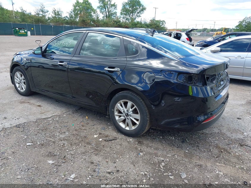 2017 Kia Optima VIN KNAGT4L30H5132013 IAAI salvage auction — FRONT END, Clear (Indiana), sold $1,775 on 2026-07-28 (photo 3)