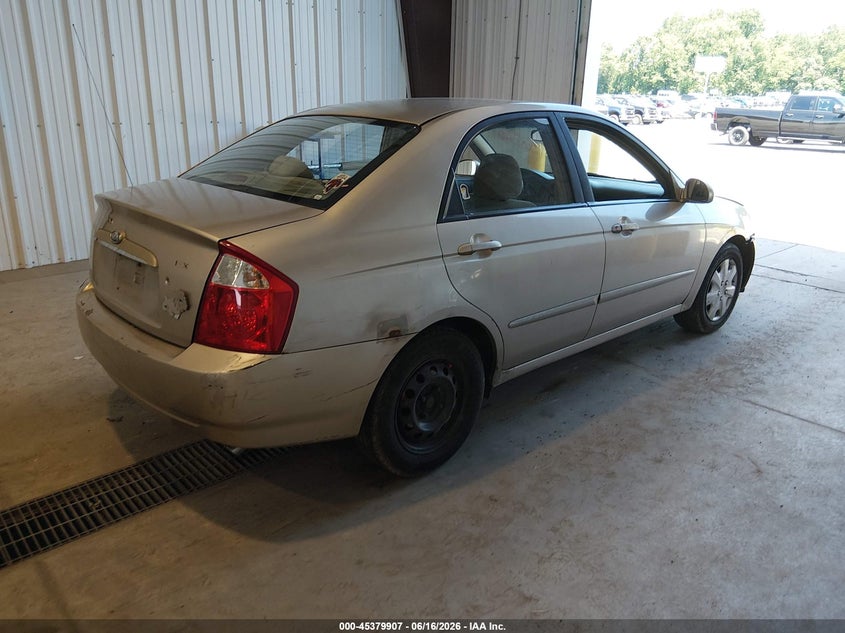 2006 Kia Spectra VIN KNAFE121265246516 IAAI salvage auction — NORMAL WEAR, Clear (Delaware), sold $225 on 2026-07-06 (photo 4)