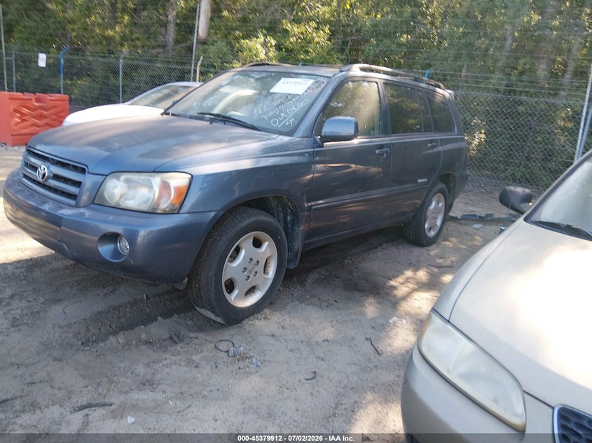 2007 Toyota Highlander VIN JTEEP21A270205264 IAAI salvage auction — NORMAL WEAR, Repossession Paperwork (South Carolina), sold $775 on 2026-07-14 (photo 2)