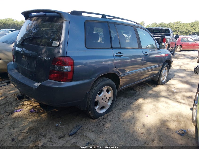 2007 Toyota Highlander VIN JTEEP21A270205264 IAAI salvage auction — NORMAL WEAR, Repossession Paperwork (South Carolina), sold $775 on 2026-07-14 (photo 4)