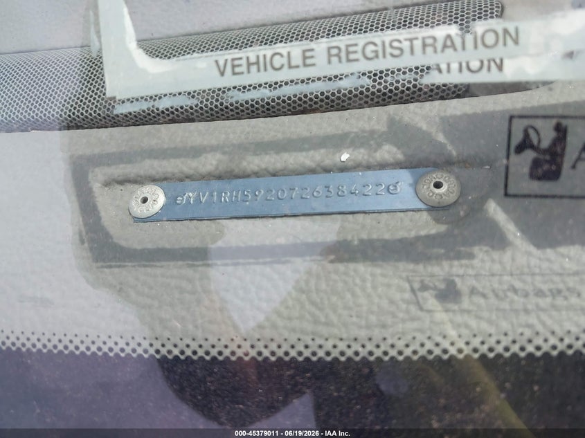 2007 Volvo S60 VIN YV1RH592072638422 IAAI salvage auction — FRONT END, Mv-907A (New York), sold $450 on 2026-07-07 (photo 9)