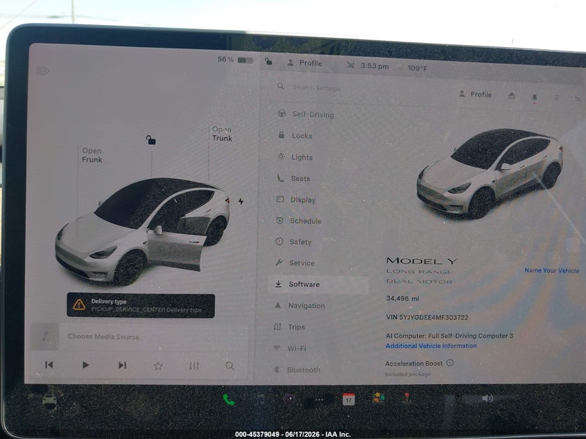2021 Tesla Model y VIN 5YJYGDEE4MF303722 IAAI salvage auction — SIDE, Clear (Montana), sold $11,850 on 2026-07-16 (photo 7)