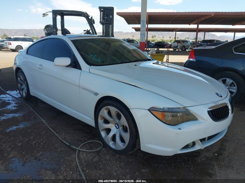 2005 BMW 6 series VIN WBAEH73415B869284 IAAI salvage auction — FRONT END, Clear (Arizona), sold $25 on 2026-07-21 (photo 1)