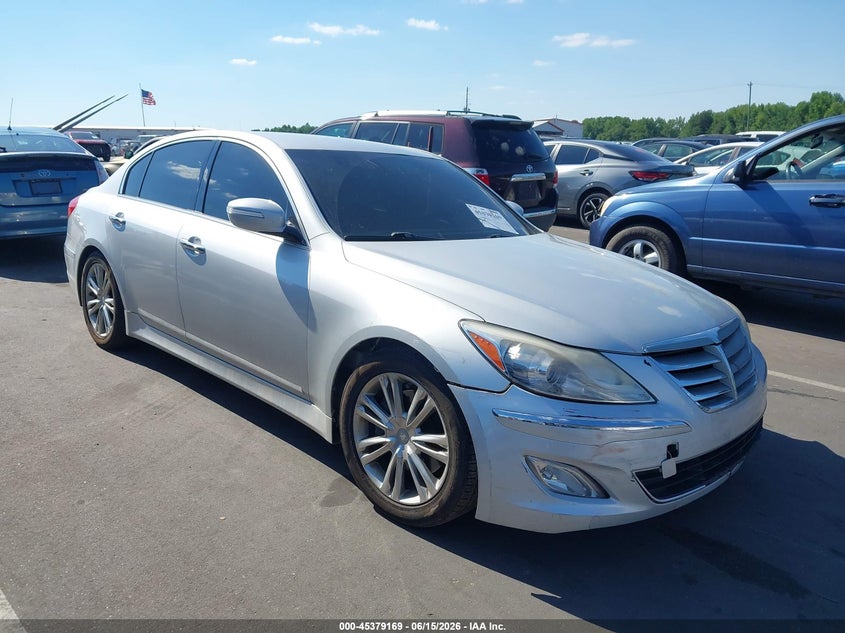 2014 Hyundai Genesis VIN KMHGC4DDXEU263926 IAAI salvage auction — LEFT REAR, Salvage (Idaho), sold $500 on 2026-07-15 (photo 1)