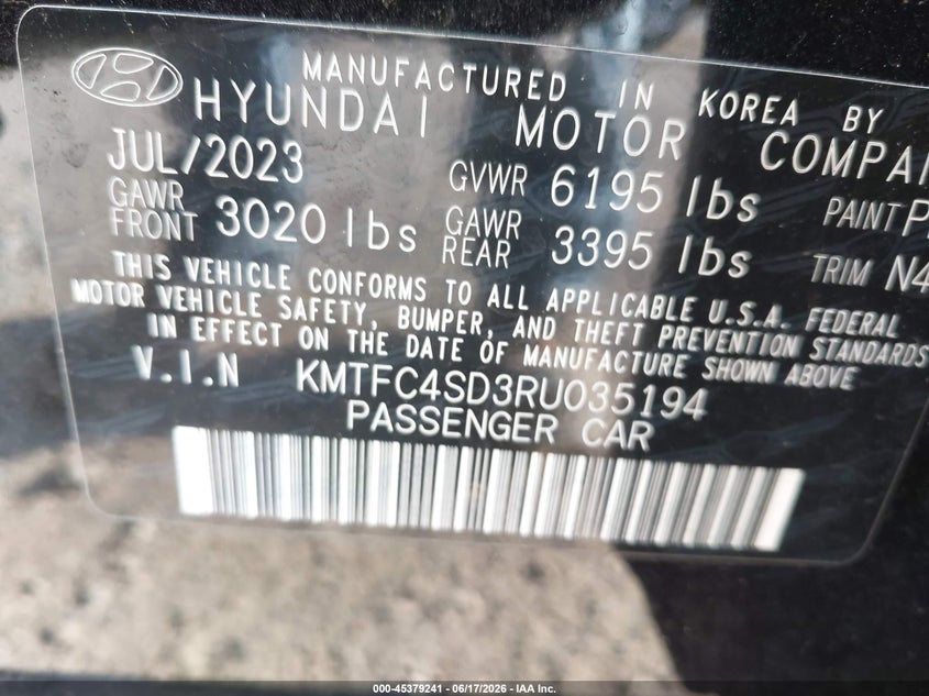 2024 Genesis G90 VIN KMTFC4SD3RU035194 IAAI salvage auction — FRONT & REAR, Salvage (Idaho), sold $25 on 2026-07-30 (photo 8)