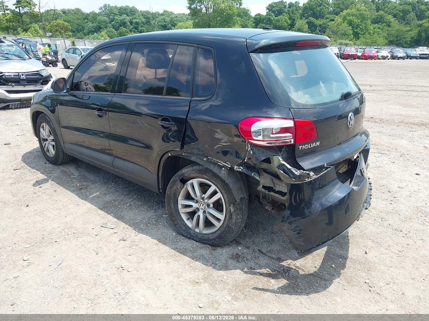 2013 Volkswagen Tiguan VIN WVGAV7AX6DW539005 IAAI salvage auction — REAR END, Salvage Title, sold $400 on 2026-08-18 (photo 3)