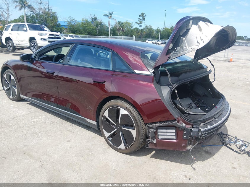 2023 Lucid Air VIN 50EA1PFA5PA007083 IAAI salvage auction — REAR END, Salvage Title, sold $17,600 on 2026-08-06 (photo 3)