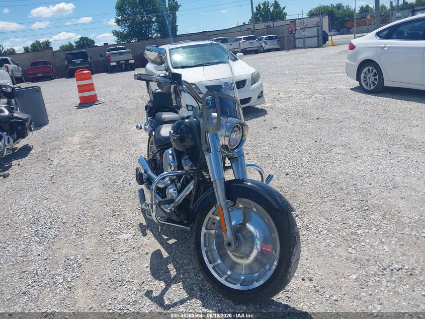 2018 Harley-davidson Fat boy VIN 1HD1YFJ17JC028772 IAAI salvage auction — EXTERIOR BURN, Clear (Missouri), sold $9,300 on 2026-09-08 (photo 1)