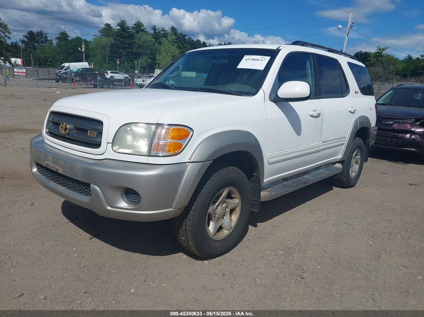 2001 Toyota Sequoia VIN 5TDBT44A91S047200 IAAI salvage auction — NORMAL WEAR, Clear (Massachusetts), sold $675 on 2026-07-10 (photo 2)