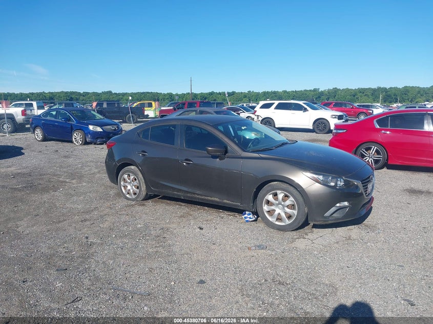 2014 Mazda 3 VIN JM1BM1U72E1184434 IAAI salvage auction — UNKNOWN, Salvage - Less Than 75% (Maryland), sold $1,350 on 2026-07-29 (photo 1)