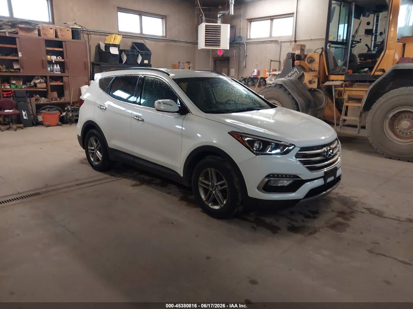 2018 Hyundai Santa fe VIN 5XYZU3LB2JG524904 IAAI salvage auction — HAIL, Clear (Wisconsin), sold $4,300 on 2026-07-23 (photo 1)