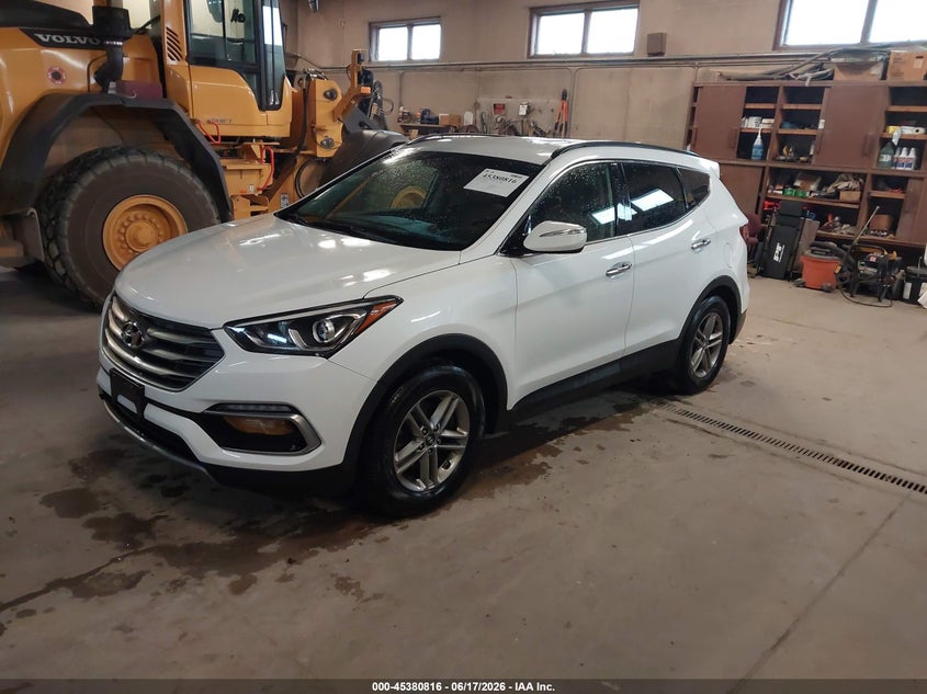 2018 Hyundai Santa fe VIN 5XYZU3LB2JG524904 IAAI salvage auction — HAIL, Clear (Wisconsin), sold $4,300 on 2026-07-23 (photo 2)