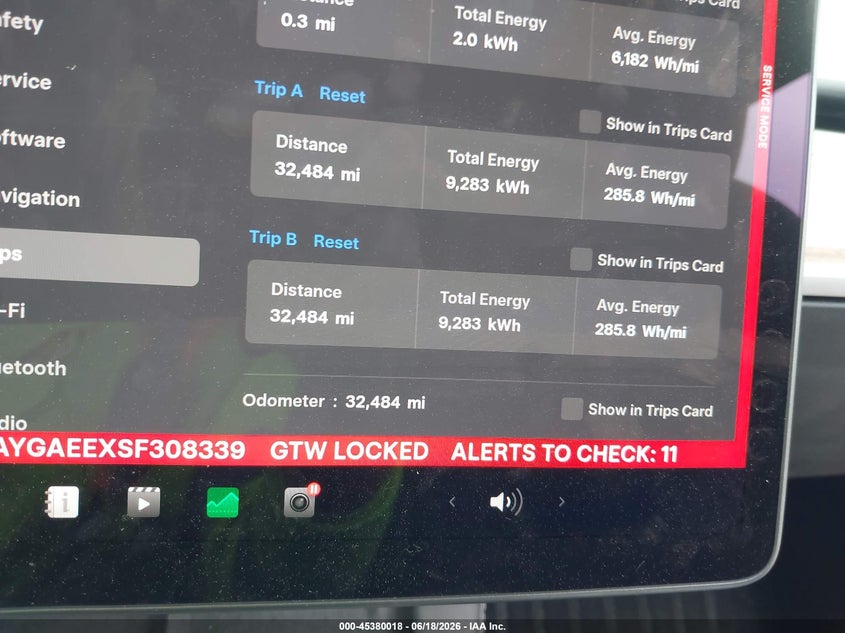 2025 Tesla Model y VIN 7SAYGAEEXSF308339 IAAI salvage auction — FRONT END, Salvage Title, sold $13,500 on 2026-09-11 (photo 7)