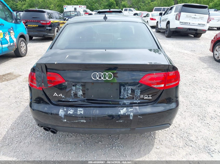 2010 Audi A4 VIN WAUBFAFL9AN029643 IAAI salvage auction — REAR END, Salvage (Kentucky), sold $775 on 2026-07-29 (photo 6)