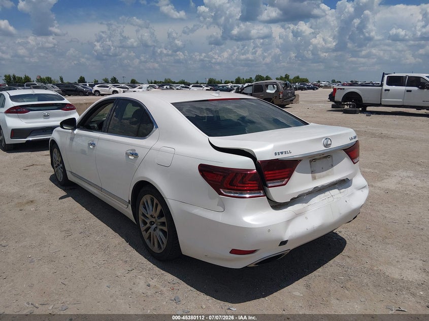 2013 Lexus Ls VIN JTHBL5EF9D5124673 IAAI salvage auction — REAR END, Original (Texas), sold $7,025 on 2026-08-19 (photo 3)