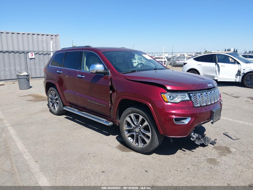 2017 Jeep Grand cherokee VIN 1C4RJFCG9HC676697 IAAI salvage auction — FRONT END, Salvage Title, sold $3,500 on 2026-07-22 (photo 1)