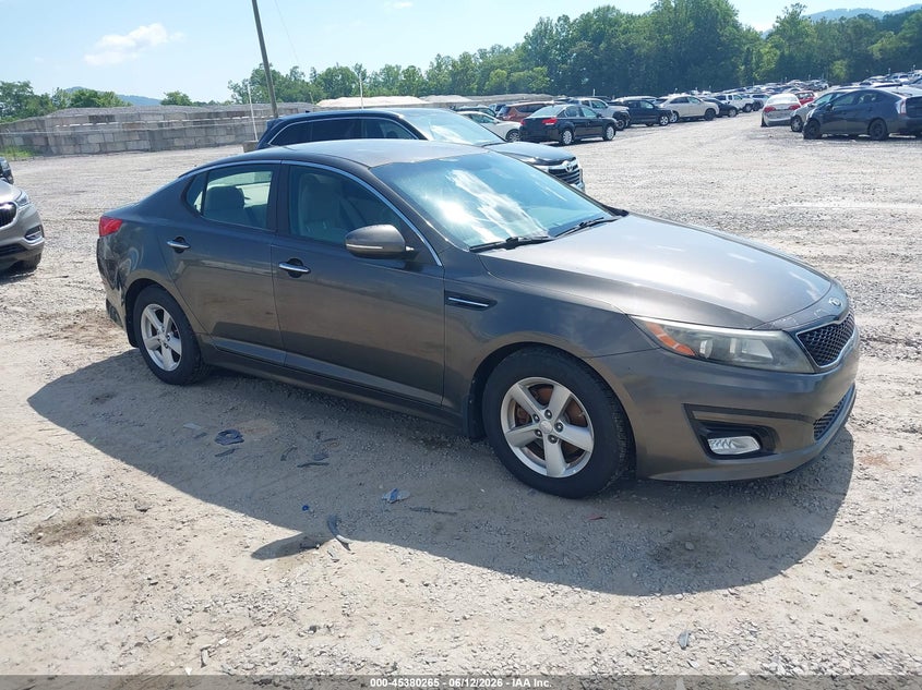 2014 Kia Optima VIN 5XXGM4A71EG317510 IAAI salvage auction — NORMAL WEAR, Clear (North Carolina), sold $1,175 on 2026-07-10 (photo 1)