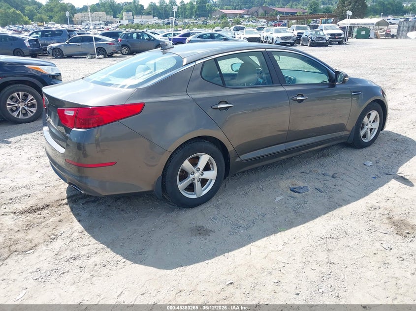 2014 Kia Optima VIN 5XXGM4A71EG317510 IAAI salvage auction — NORMAL WEAR, Clear (North Carolina), sold $1,175 on 2026-07-10 (photo 4)