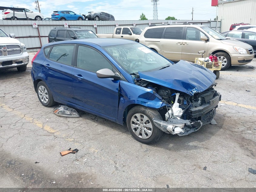2017 Hyundai Accent VIN KMHCT5AE9HU335298 IAAI salvage auction — FRONT END, Salvage (Georgia), sold $600 on 2026-07-15 (photo 1)