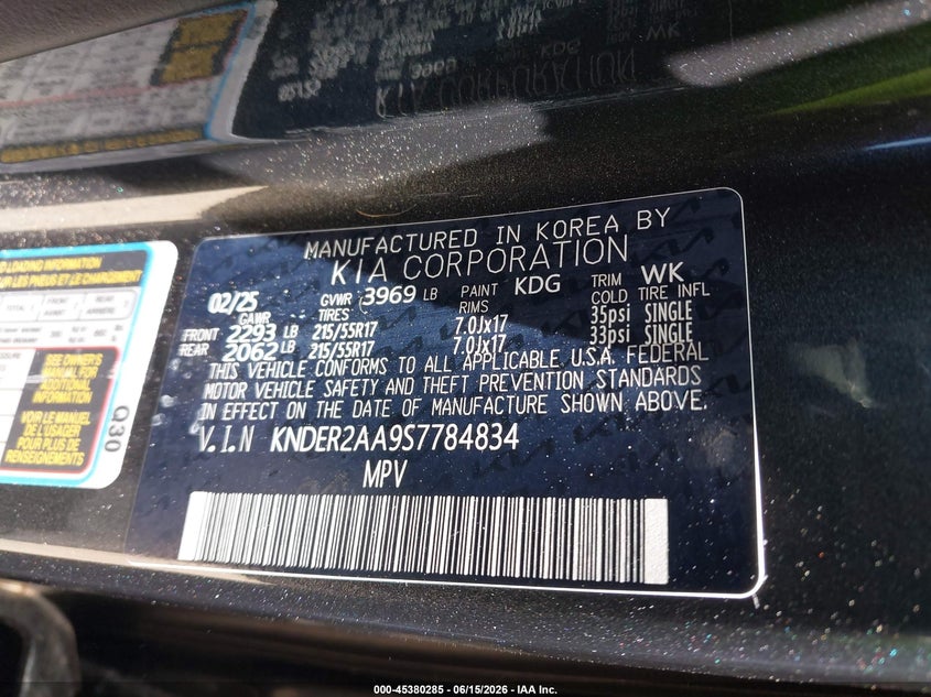 2025 Kia Seltos VIN KNDER2AA9S7784834 IAAI salvage auction — REAR END, Salvage (North Carolina), sold $10,200 on 2026-08-03 (photo 9)