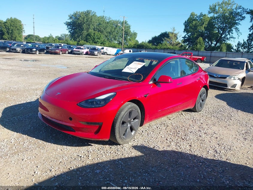 2022 Tesla Model 3 VIN 5YJ3E1EAXNF371813 IAAI salvage auction — REAR END, Salvage (Ohio), sold $6,375 on 2026-07-23 (photo 2)