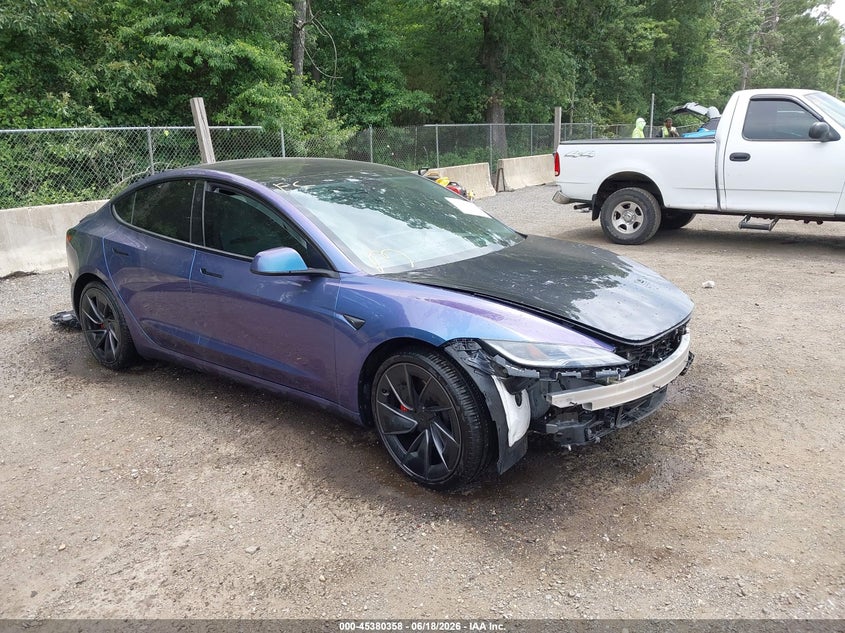 2025 Tesla Model 3 VIN 5YJ3E1ET6SF065902 IAAI salvage auction — FRONT END, Salvage Title, sold $20,750 on 2026-07-15 (photo 1)