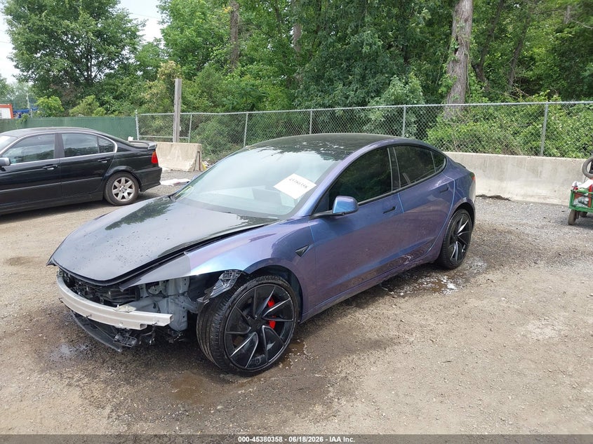 2025 Tesla Model 3 VIN 5YJ3E1ET6SF065902 IAAI salvage auction — FRONT END, Salvage Title, sold $20,750 on 2026-07-15 (photo 2)