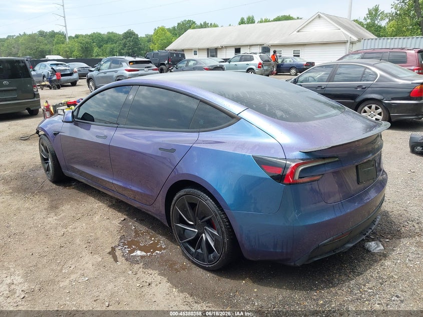 2025 Tesla Model 3 VIN 5YJ3E1ET6SF065902 IAAI salvage auction — FRONT END, Salvage Title, sold $20,750 on 2026-07-15 (photo 3)