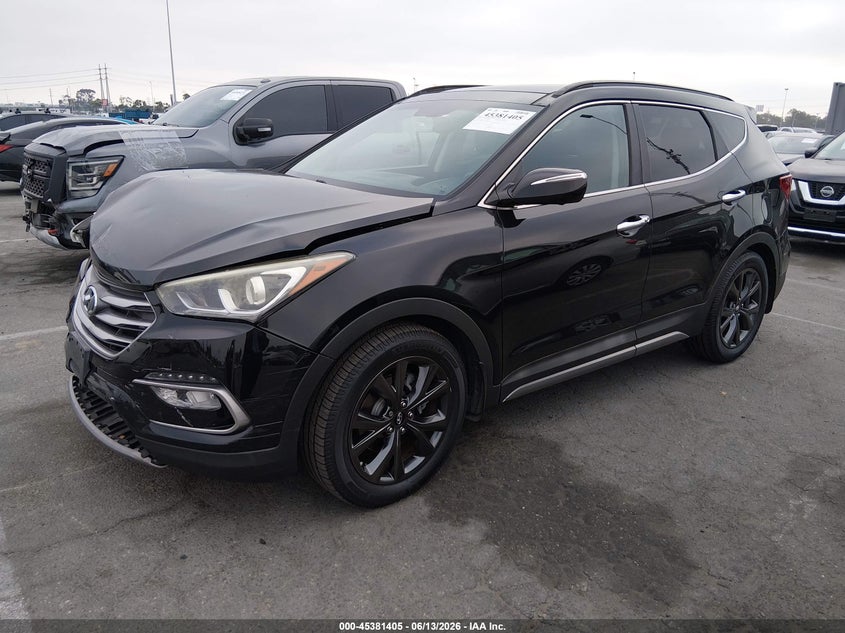 2017 Hyundai Santa fe VIN 5XYZW4LA3HG435165 IAAI salvage auction — FRONT END, Salvage (California), sold $3,000 on 2026-07-05 (photo 2)