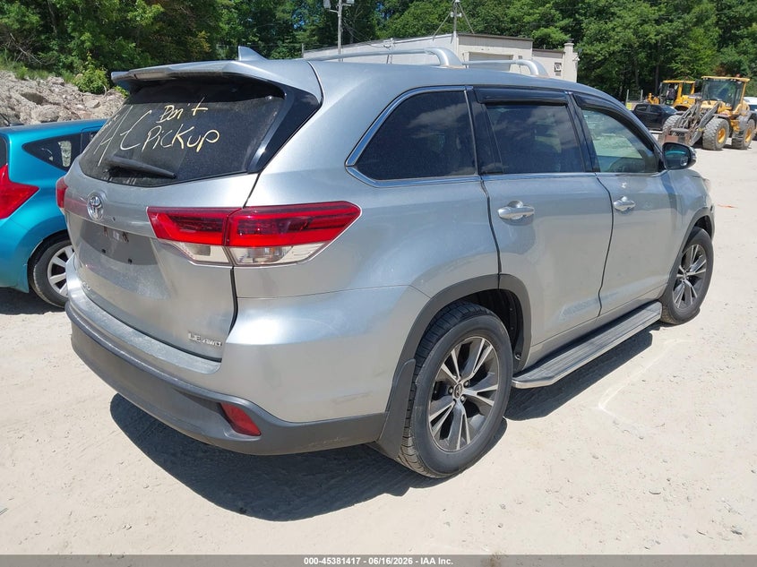 2017 Toyota Highlander VIN 5TDBZRFH8HS391150 IAAI salvage auction — FRONT END, Salvage (Massachusetts), sold $7,150 on 2026-07-21 (photo 4)