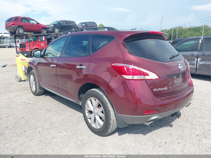 2012 Nissan Murano VIN JN8AZ1MW9CW235257 IAAI salvage auction — FRONT END, Rebuildable (Florida), sold $525 on 2026-07-14 (photo 3)