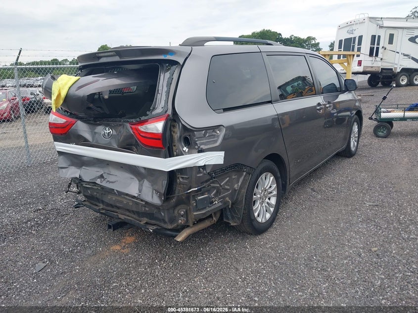 2017 Toyota Sienna VIN 5TDYZ3DC2HS865639 IAAI salvage auction — REAR END, Salvage (South Carolina), sold $7,800 on 2026-07-07 (photo 4)
