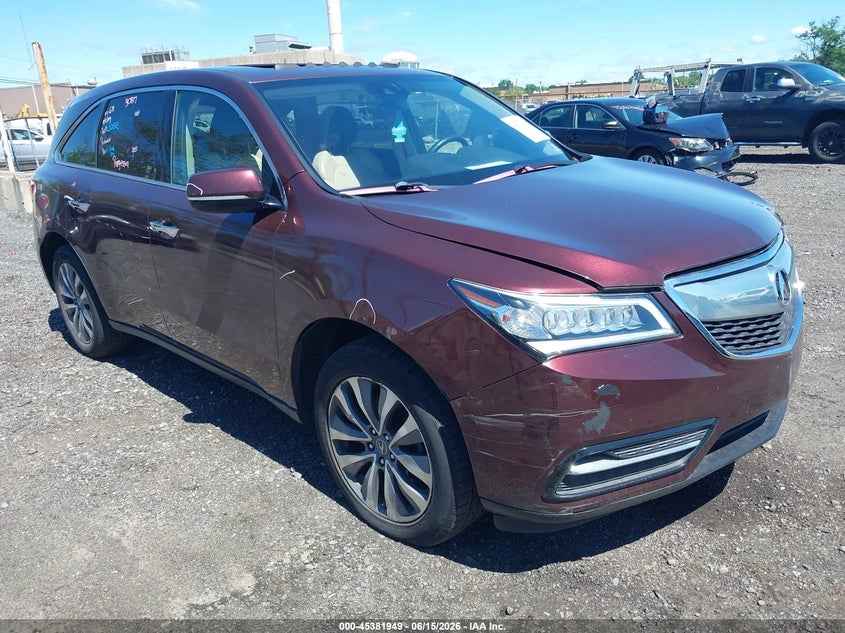 2014 Acura Mdx VIN 5FRYD4H44EB043964 IAAI salvage auction — FRONT END, Salvage (New Jersey), sold $3,050 on 2026-07-30 (photo 1)