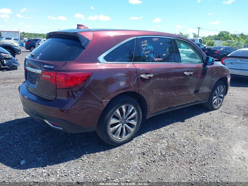 2014 Acura Mdx VIN 5FRYD4H44EB043964 IAAI salvage auction — FRONT END, Salvage (New Jersey), sold $3,050 on 2026-07-30 (photo 4)