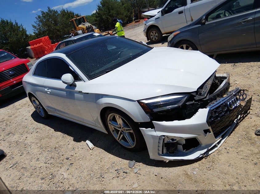 2022 Audi A5 VIN WAUSAAF55NA022430 IAAI salvage auction — FRONT END, Salvage (North Carolina), sold $2,650 on 2026-07-20 (photo 1)