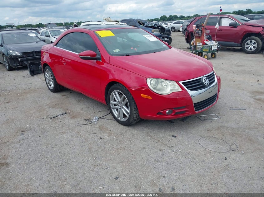 2009 Volkswagen Eos VIN WVWFA71F09V015780 IAAI salvage auction — WATER/FLOOD, Salvage (Texas), sold $25 on 2026-07-28 (photo 1)