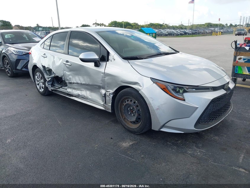 2021 Toyota Corolla VIN JTDEPMAE8MJ188866 IAAI salvage auction — SIDE, Rebuildable (Florida), sold $5,150 on 2026-07-21 (photo 1)