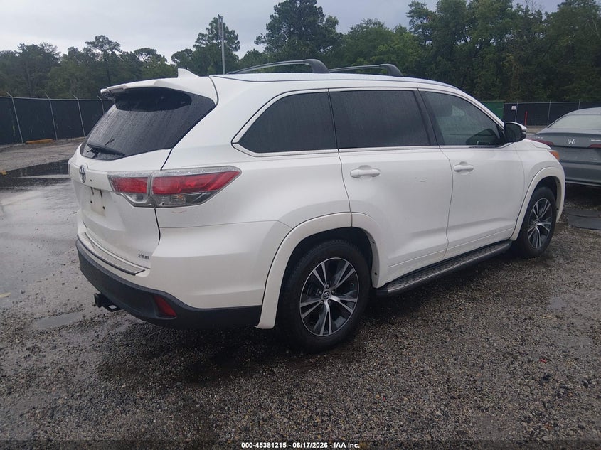 2016 Toyota Highlander VIN 5TDKKRFH5GS129153 IAAI salvage auction — LEFT SIDE, Clear (South Carolina), sold $6,100 on 2026-07-08 (photo 4)