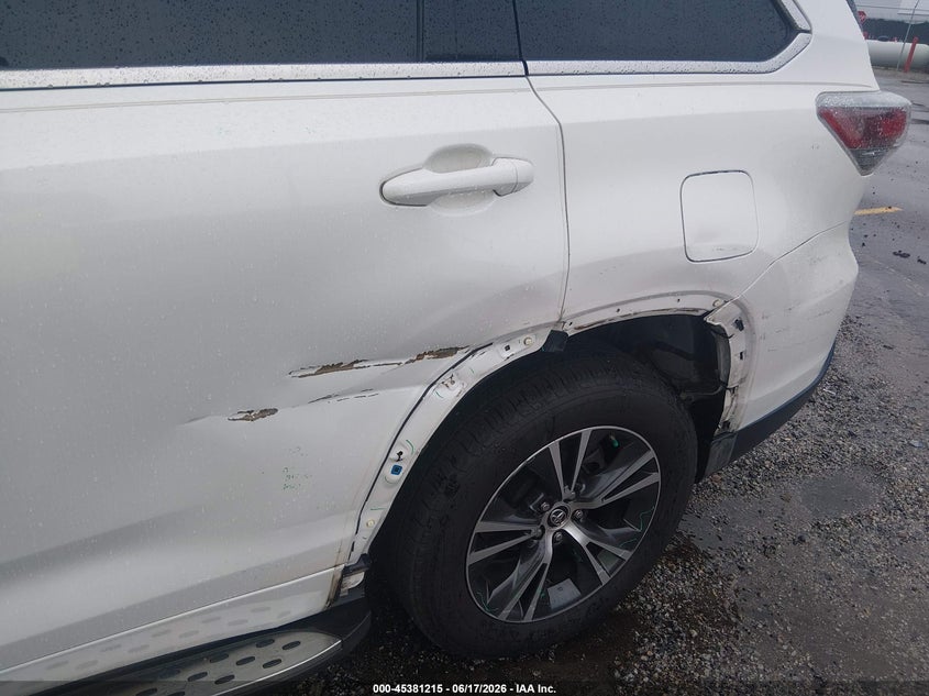 2016 Toyota Highlander VIN 5TDKKRFH5GS129153 IAAI salvage auction — LEFT SIDE, Clear (South Carolina), sold $6,100 on 2026-07-08 (photo 6)