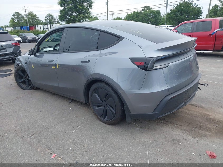 2026 Tesla Model y VIN 7SAYGDEE3TA457871 IAAI salvage auction — FRONT & REAR, Salvage (North Carolina), sold $20,500 on 2026-07-16 (photo 3)