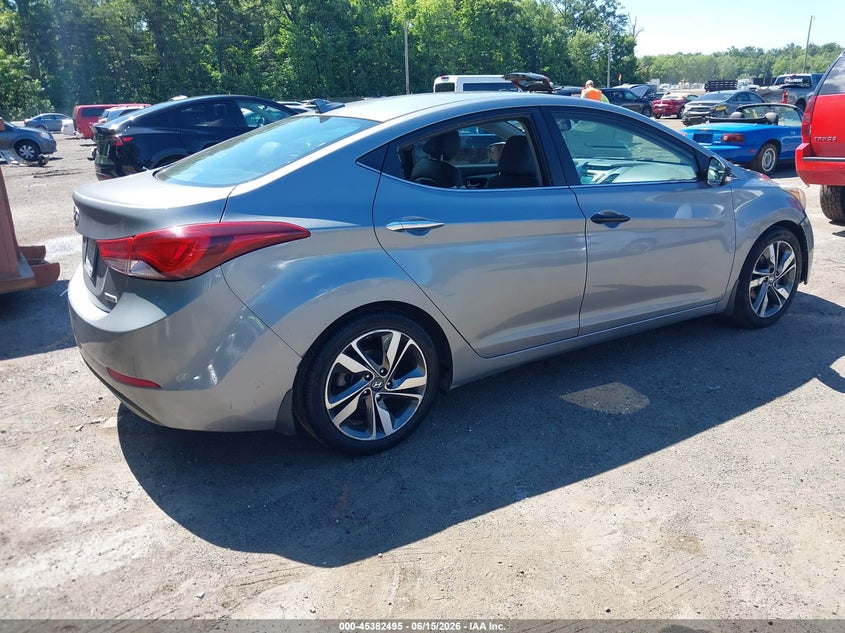 2015 Hyundai Elantra VIN KMHDH4AE5FU321413 IAAI salvage auction — THEFT, Clear (Virginia), sold $25 on 2026-07-29 (photo 4)