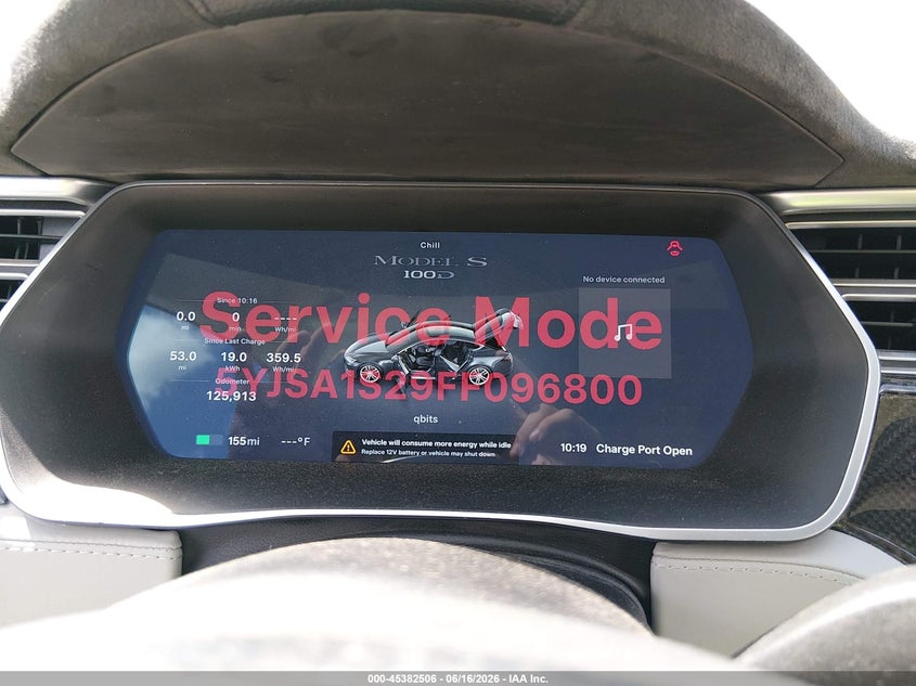2015 Tesla Model s VIN 5YJSA1S29FF096800 IAAI salvage auction — NORMAL WEAR, Salvage Title, sold $2,500 on 2026-07-22 (photo 7)
