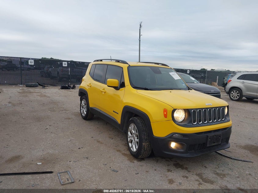 2015 Jeep Renegade VIN ZACCJABT8FPB39707 IAAI salvage auction — REAR END, Salvage Title, sold $2,500 on 2026-08-13 (photo 1)
