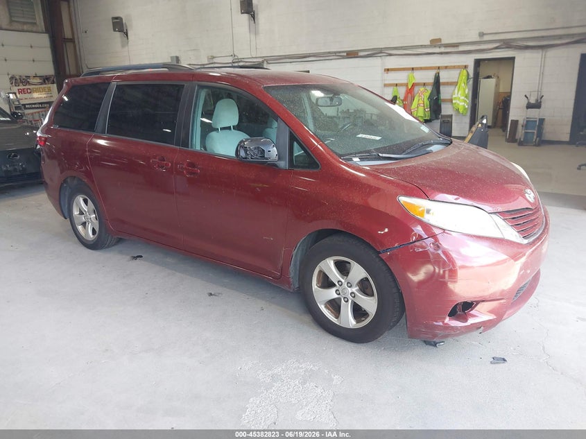 2016 Toyota Sienna VIN 5TDKK3DC9GS724608 IAAI salvage auction — LEFT SIDE, Mv-907A (New York), sold $825 on 2026-07-08 (photo 1)