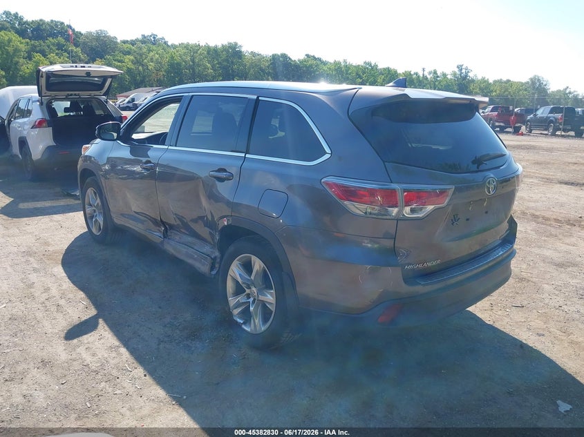 2014 Toyota Highlander VIN 5TDDKRFH7ES033014 IAAI salvage auction — LEFT SIDE, Salvage Title, sold $6,500 on 2026-07-28 (photo 3)