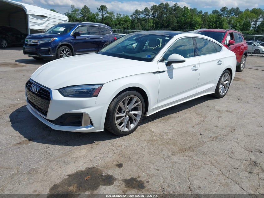 2022 Audi A5 VIN WAUABCF56NA014521 IAAI salvage auction — RIGHT SIDE, Wait Title, sold $13,800 on 2026-08-21 (photo 2)